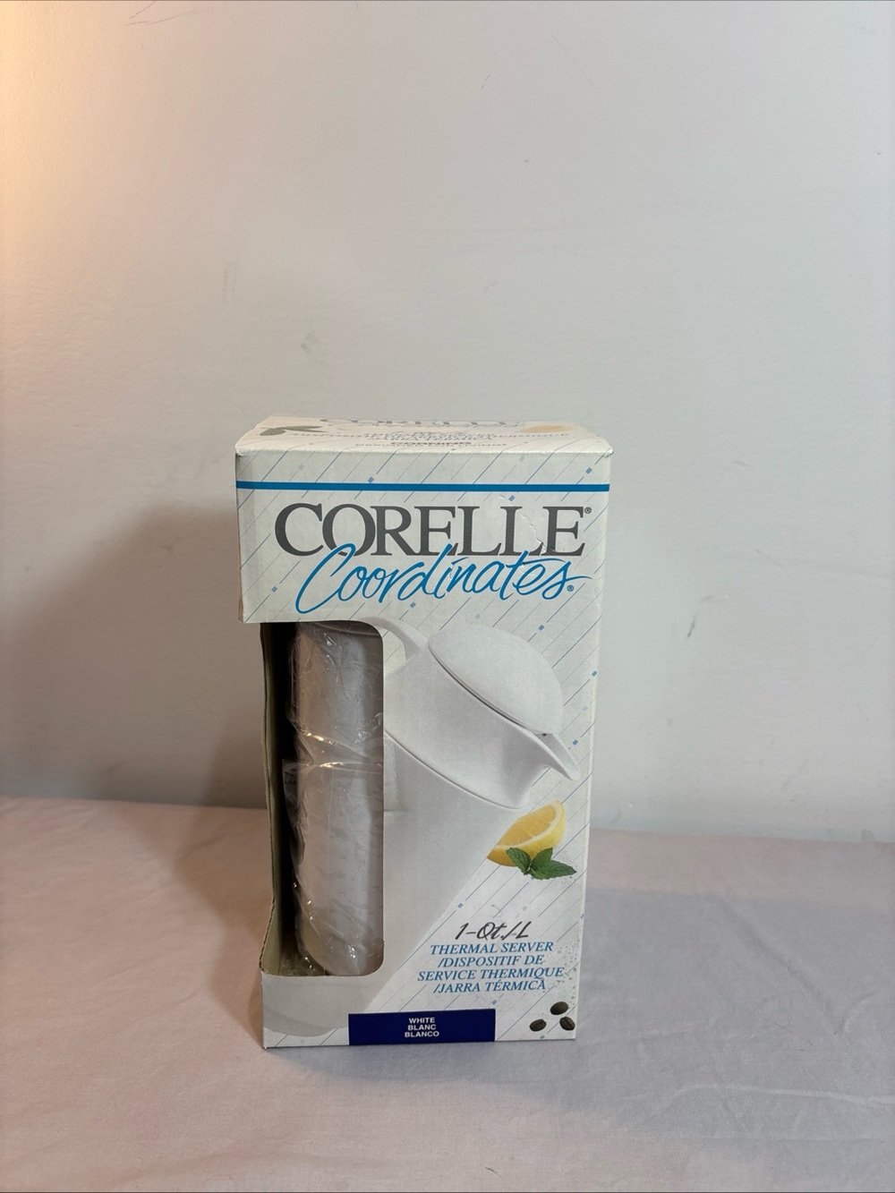 Corelle White Thermal Server with Blue Logo Accents